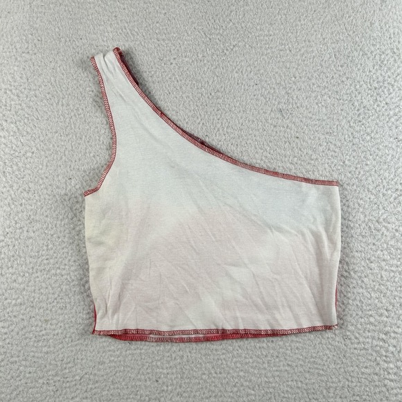 Vintage Outlaw Shirt Womens Medium Tie Dye One Shoulder Crop USA Y2K Grunge - Picture 7 of 13